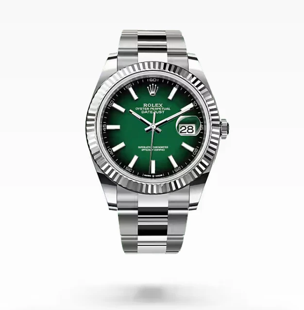 Datejust 41 Oyster, 41mm, white gold and Oyster steel